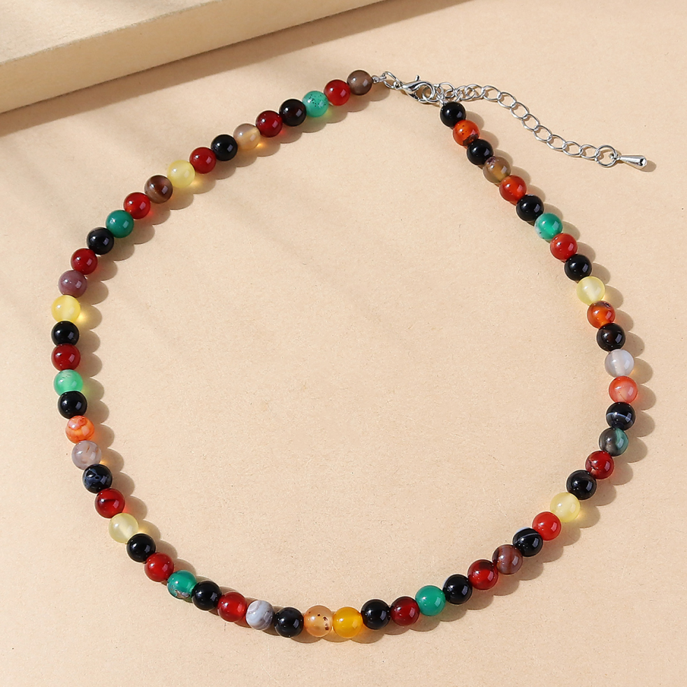 Korean style ethnic style wild creative natural stone bead necklacepicture1
