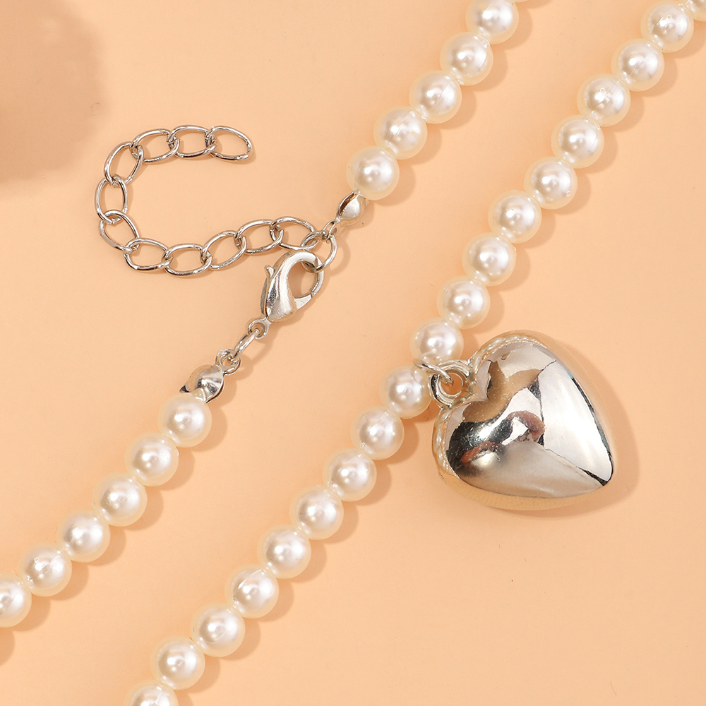 Fashion Electroplating Love Pendant Necklace Bracelet Ring Setpicture4