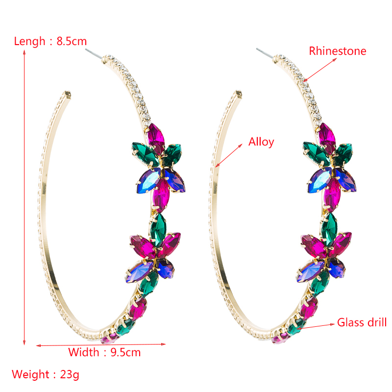 stained glass diamond flower earrings wholesale nihaojewelry