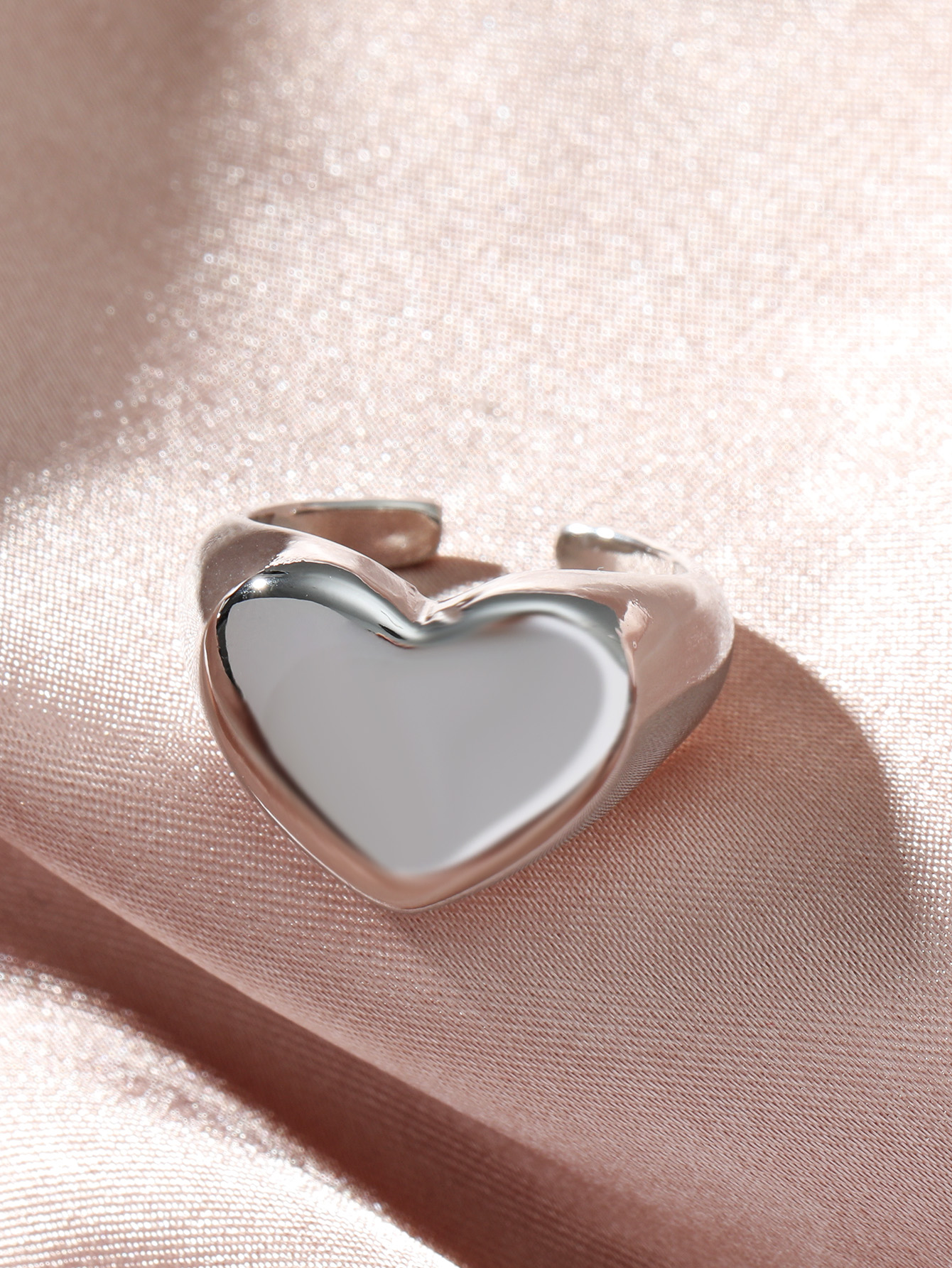 punk heart-shaped shiny thick ring wholesale Nihaojewelry