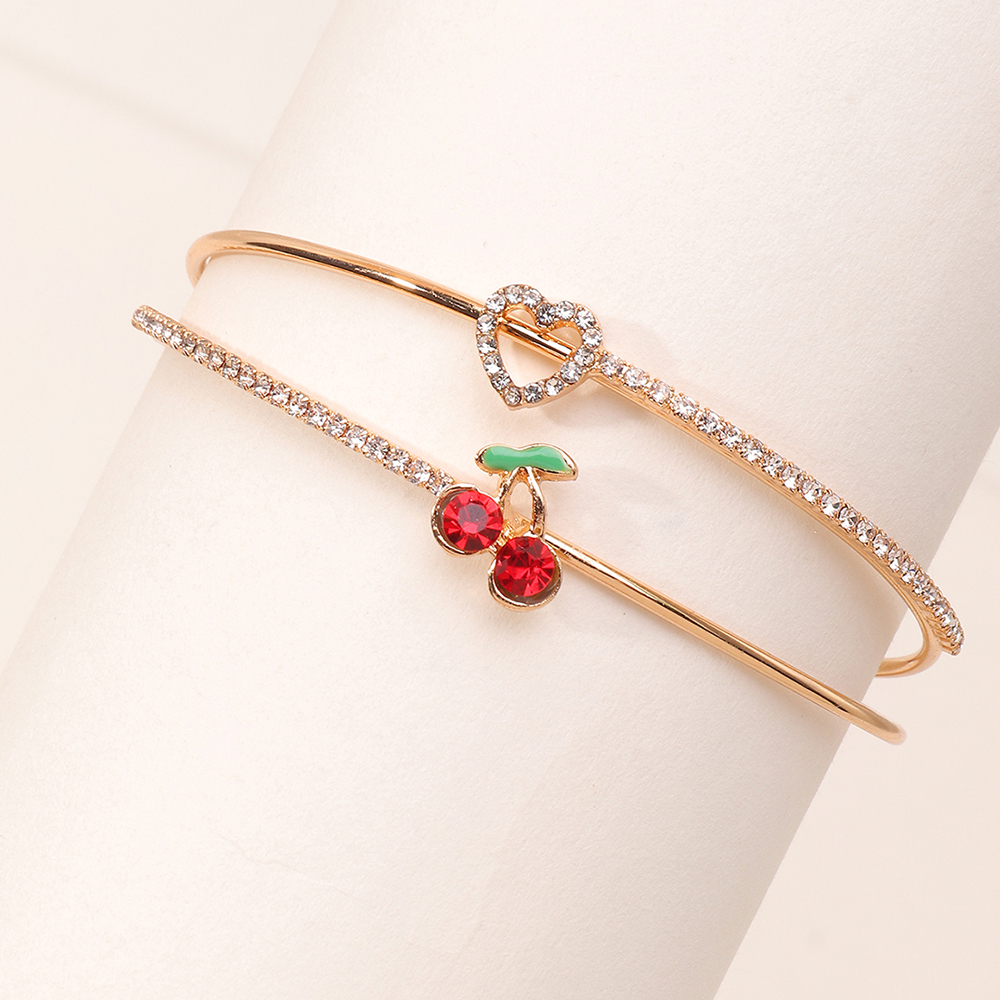 Lovely simple cherry peach heart golden bracelet wholesale Nihaojewelrypicture1
