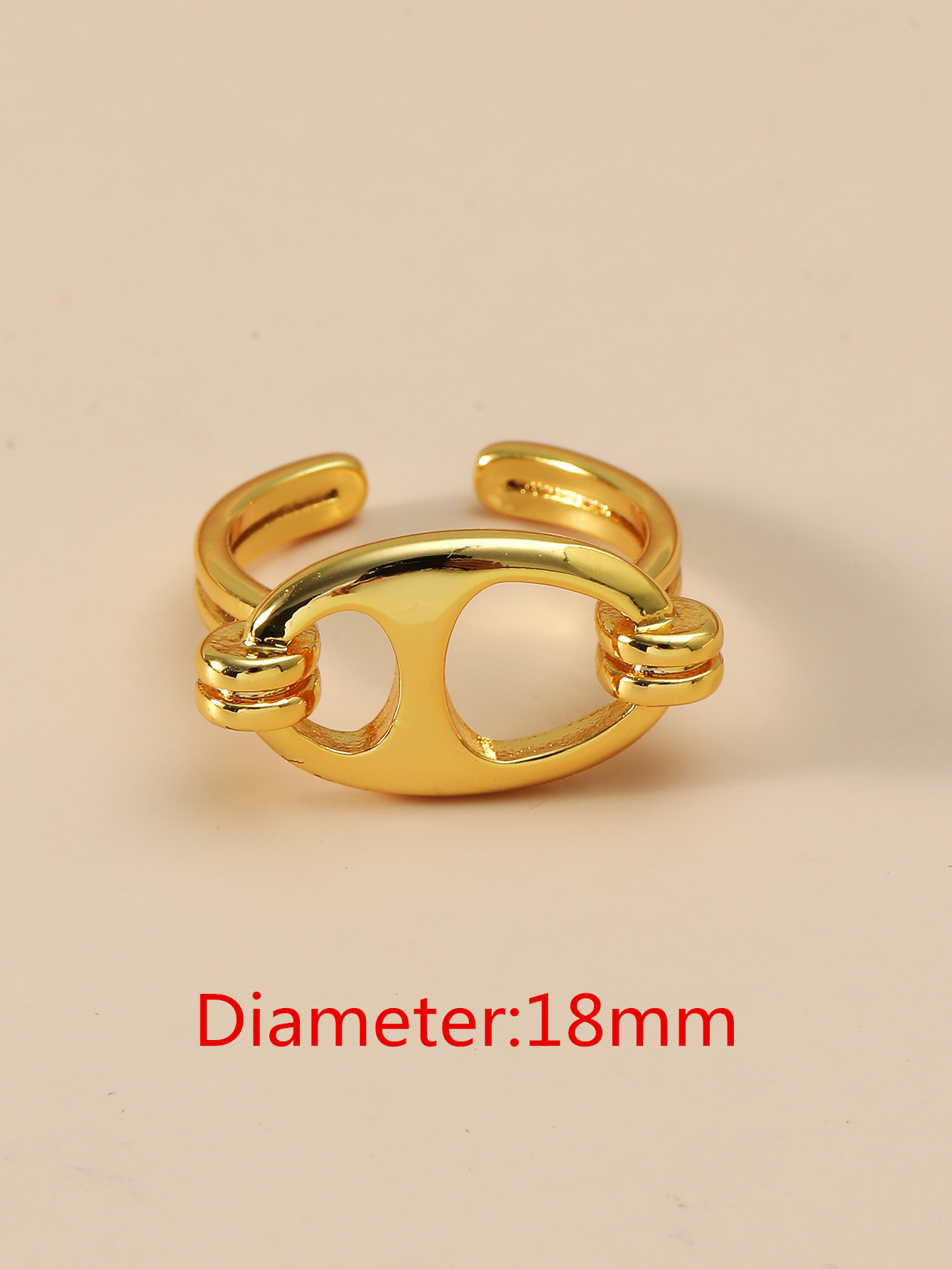 foreign trade retro personality golden open ring simple pig nose buckle trend titanium steel ringpicture1