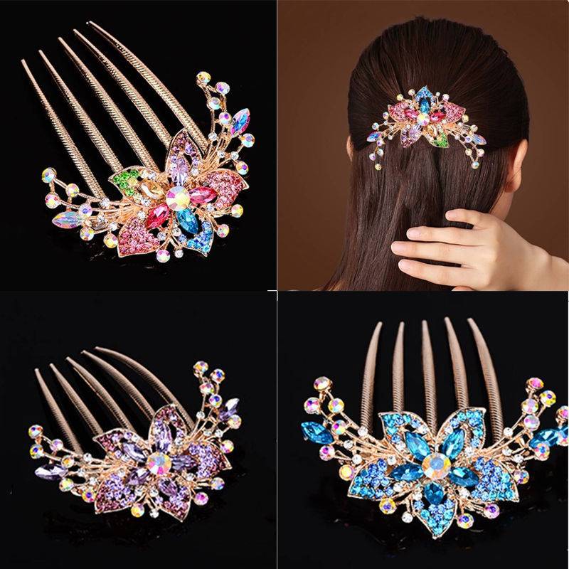 Alloy rhinestoneinlaid comb hair new hair accessories fivetooth comb plate hair clippicture20