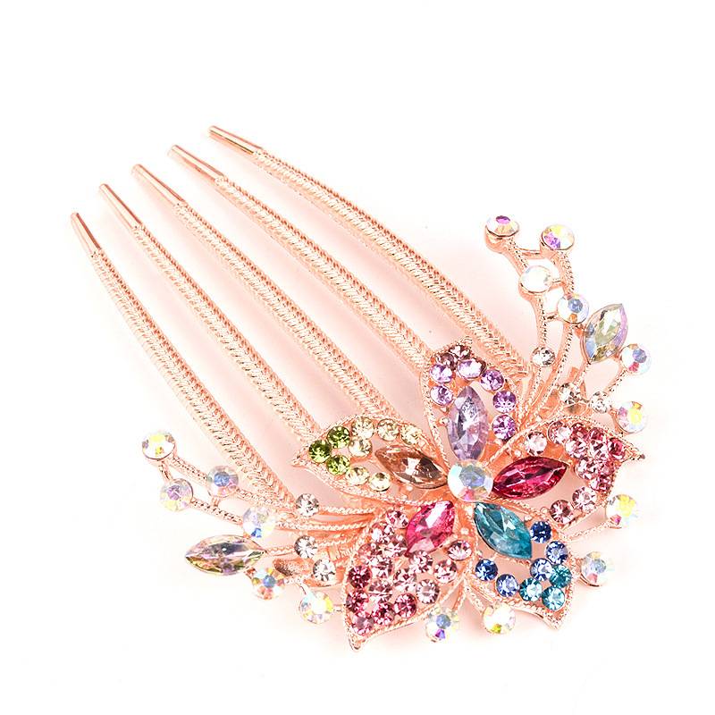 Alloy rhinestoneinlaid comb hair new hair accessories fivetooth comb plate hair clippicture24