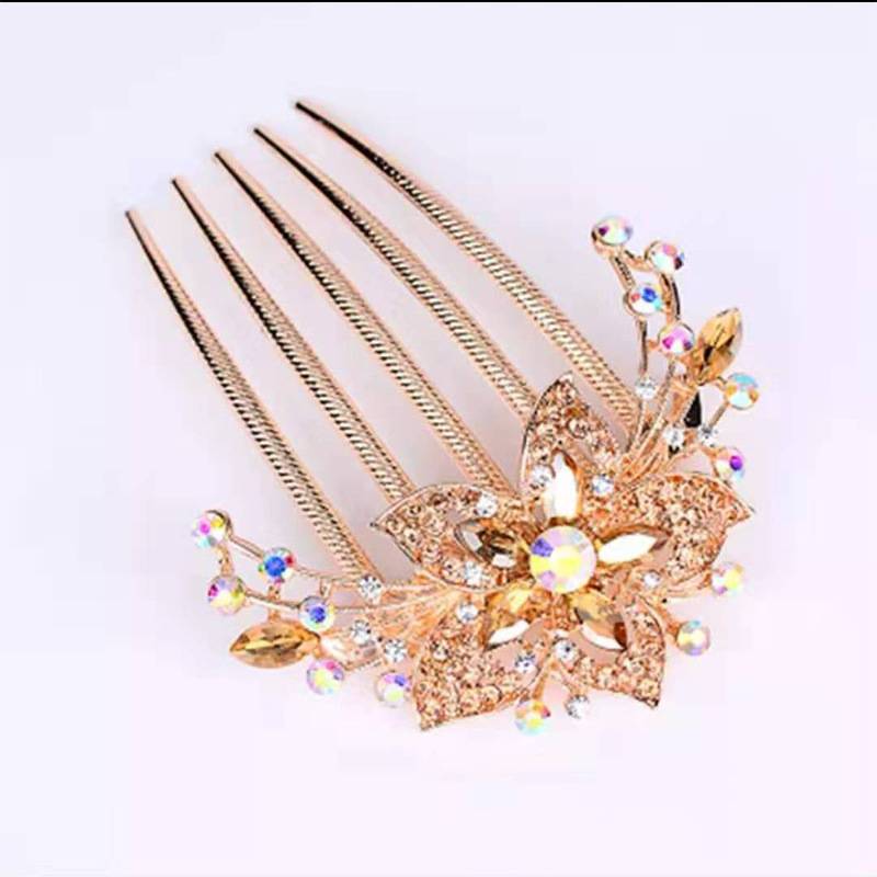 Alloy rhinestoneinlaid comb hair new hair accessories fivetooth comb plate hair clippicture1