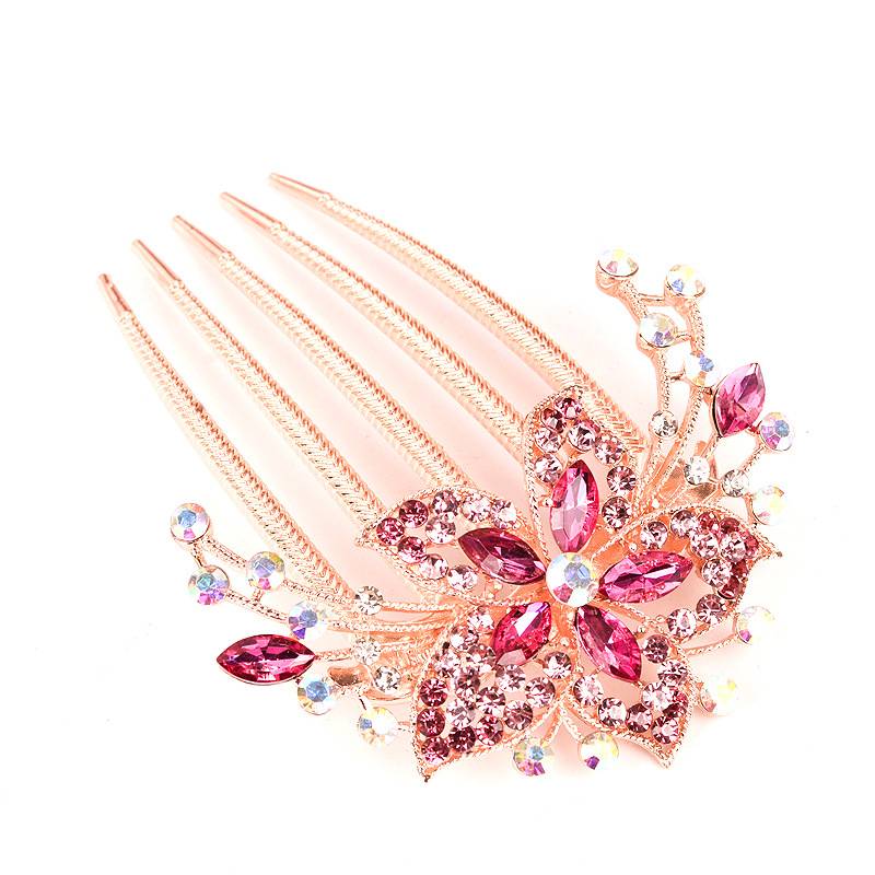 Alloy rhinestoneinlaid comb hair new hair accessories fivetooth comb plate hair clippicture3