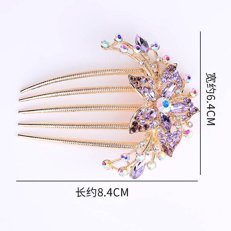 Alloy rhinestoneinlaid comb hair new hair accessories fivetooth comb plate hair clippicture9