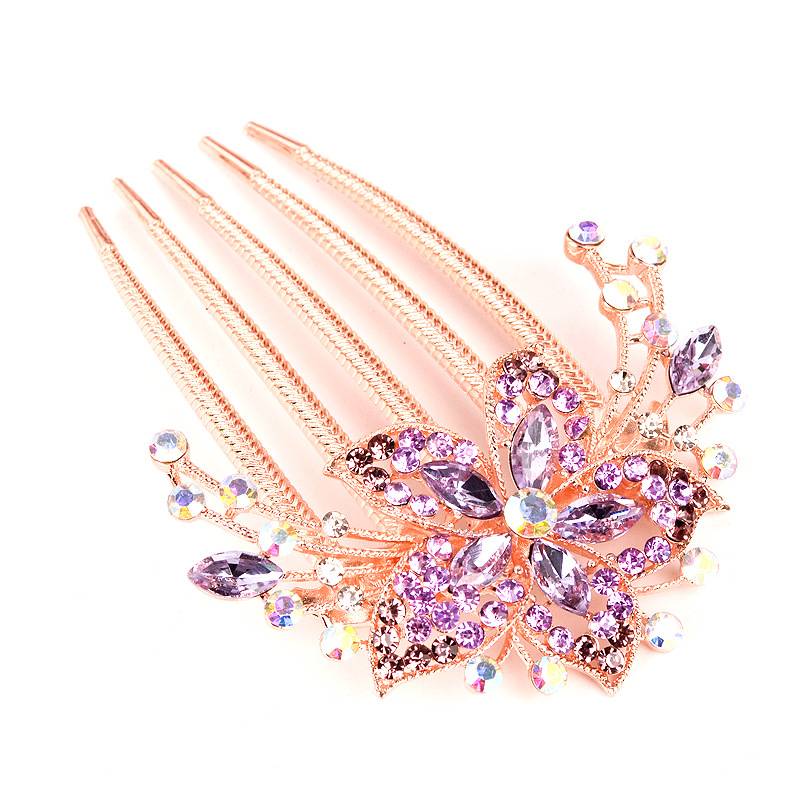 Alloy rhinestoneinlaid comb hair new hair accessories fivetooth comb plate hair clippicture12