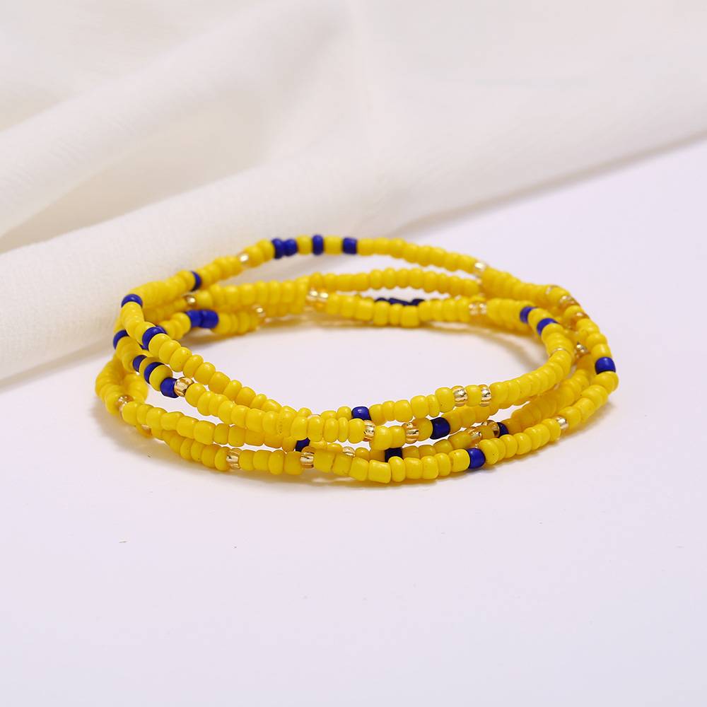 Multi-layer handmade colored rice beads beach chain fashion waist chain women