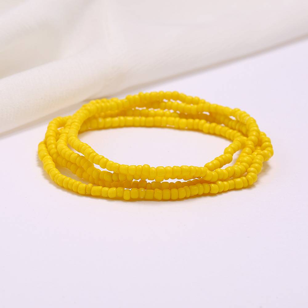 Multi-layer handmade colored rice beads beach chain fashion waist chain women