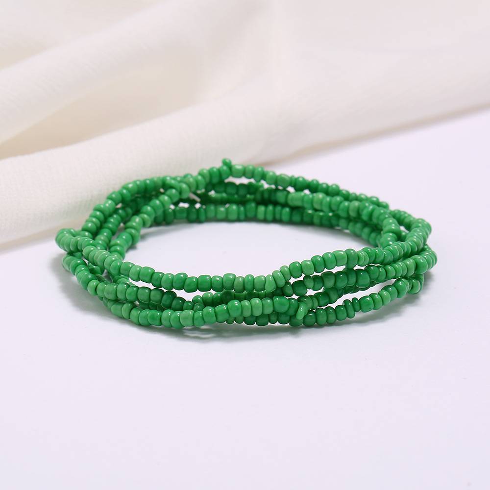 Multi-layer handmade colored rice beads beach chain fashion waist chain women