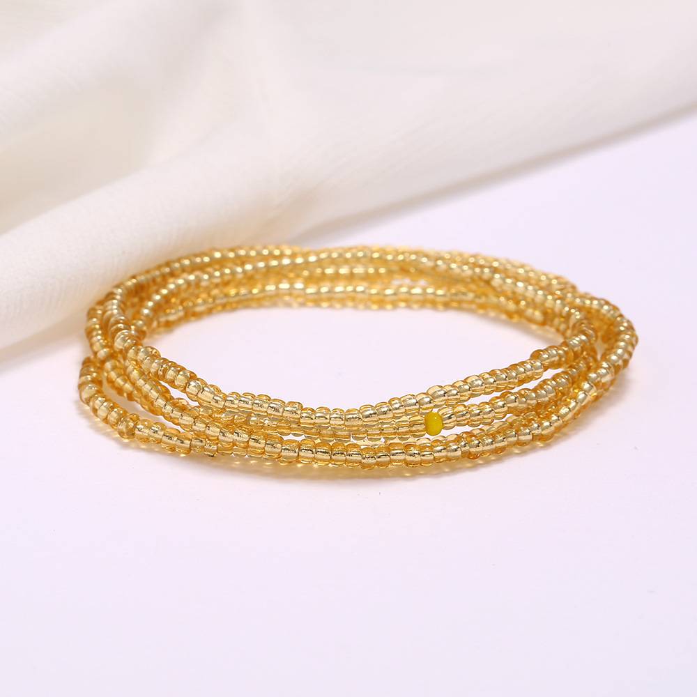 Multi-layer handmade colored rice beads beach chain fashion waist chain women