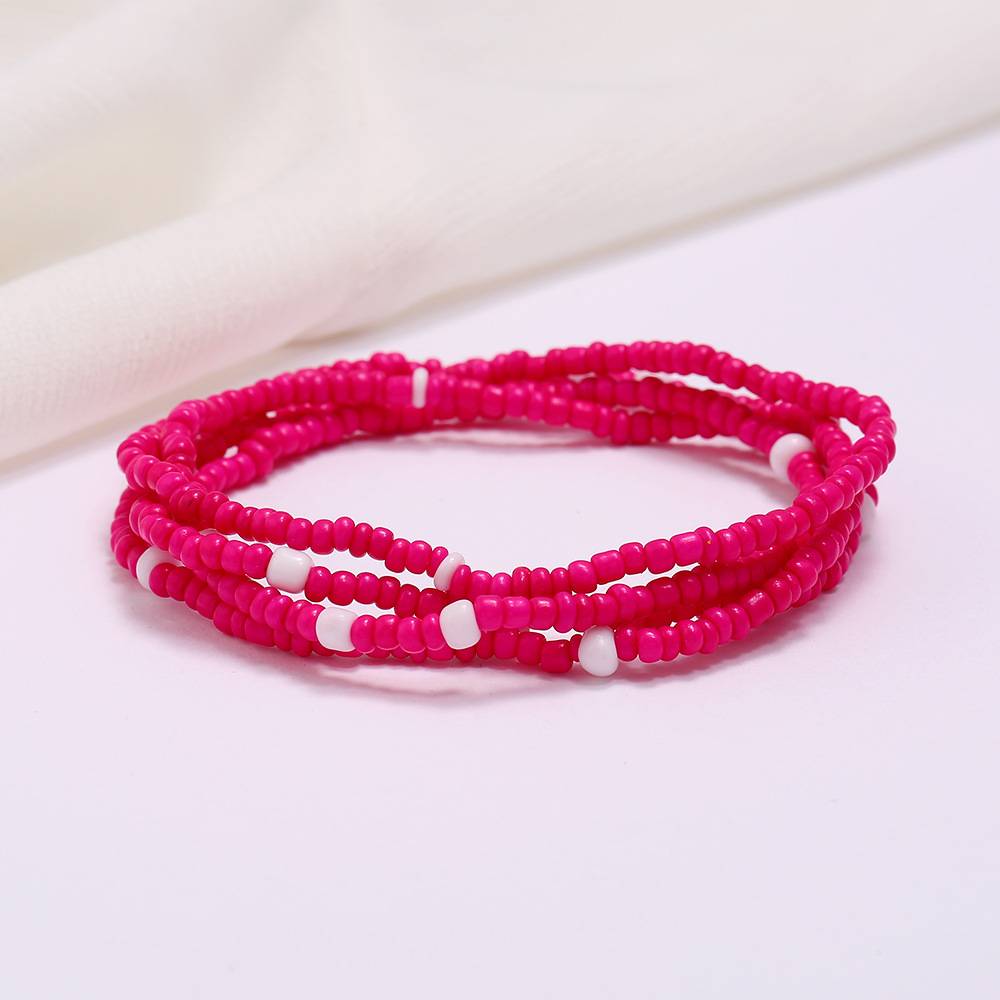 Multi-layer handmade colored rice beads beach chain fashion waist chain women