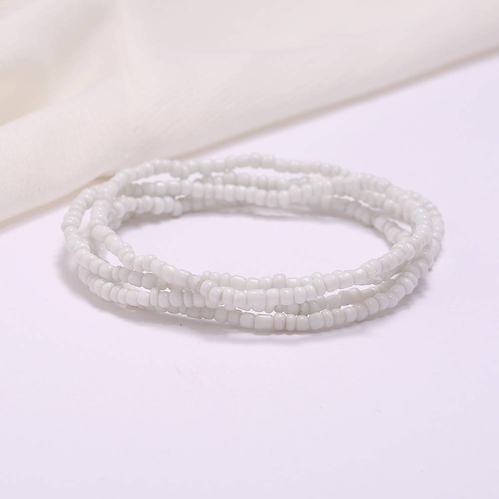 Multi-layer handmade colored rice beads beach chain fashion waist chain women