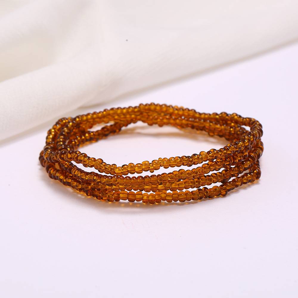 Multi-layer handmade colored rice beads beach chain fashion waist chain women