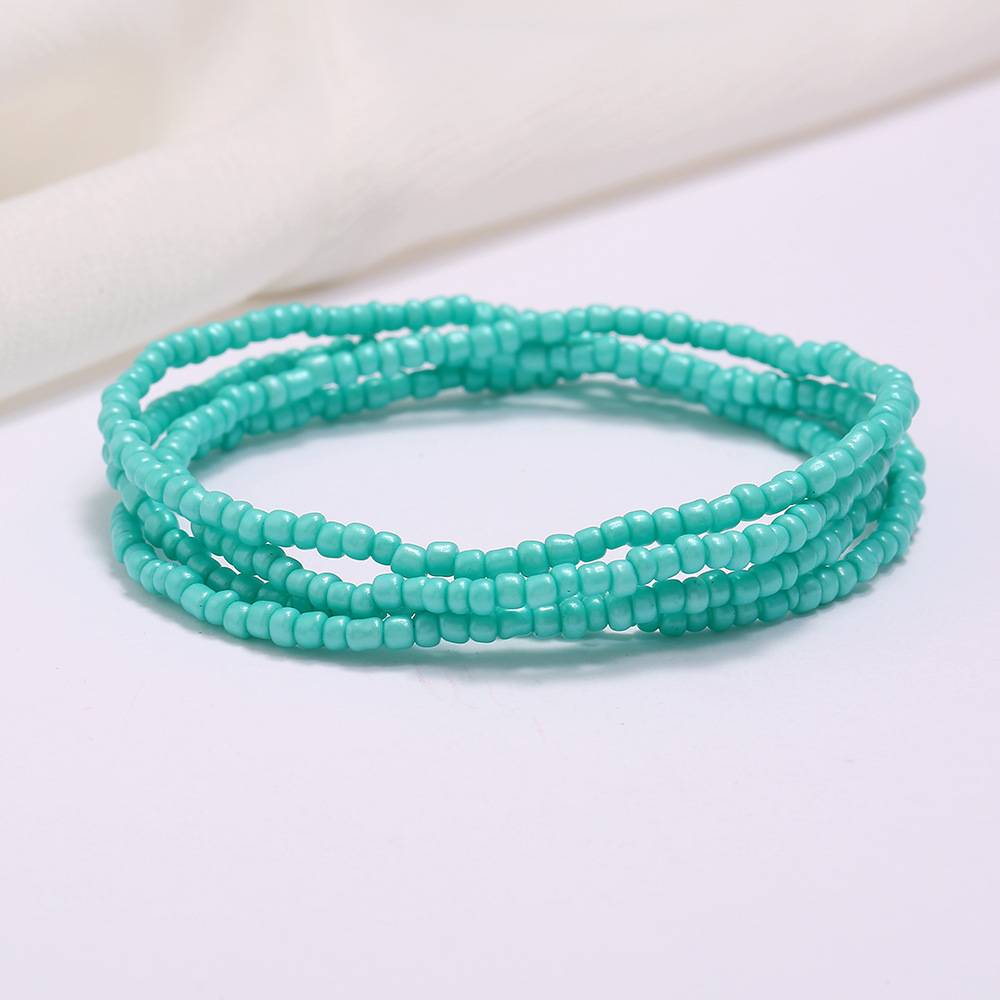 Multi-layer handmade colored rice beads beach chain fashion waist chain women