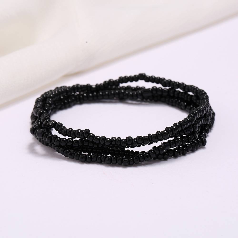 Multi-layer handmade colored rice beads beach chain fashion waist chain women