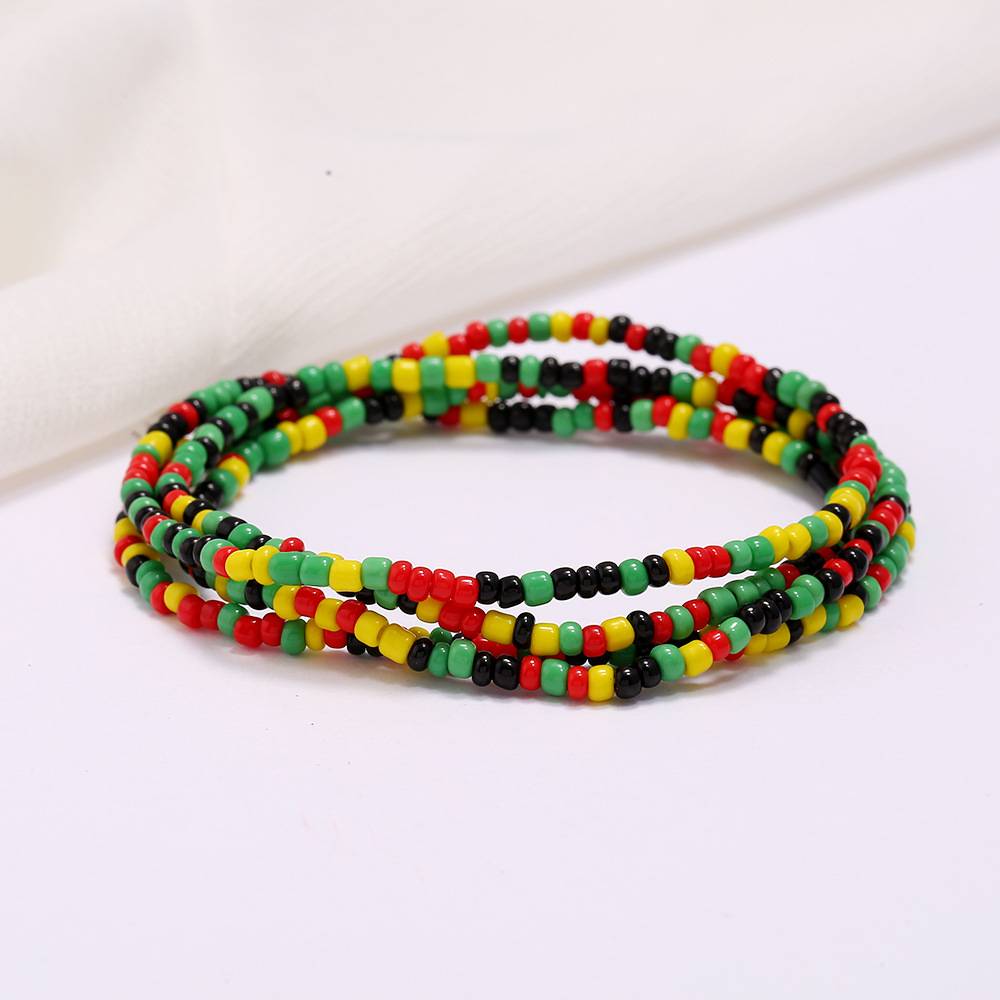 Multi-layer handmade colored rice beads beach chain fashion waist chain women