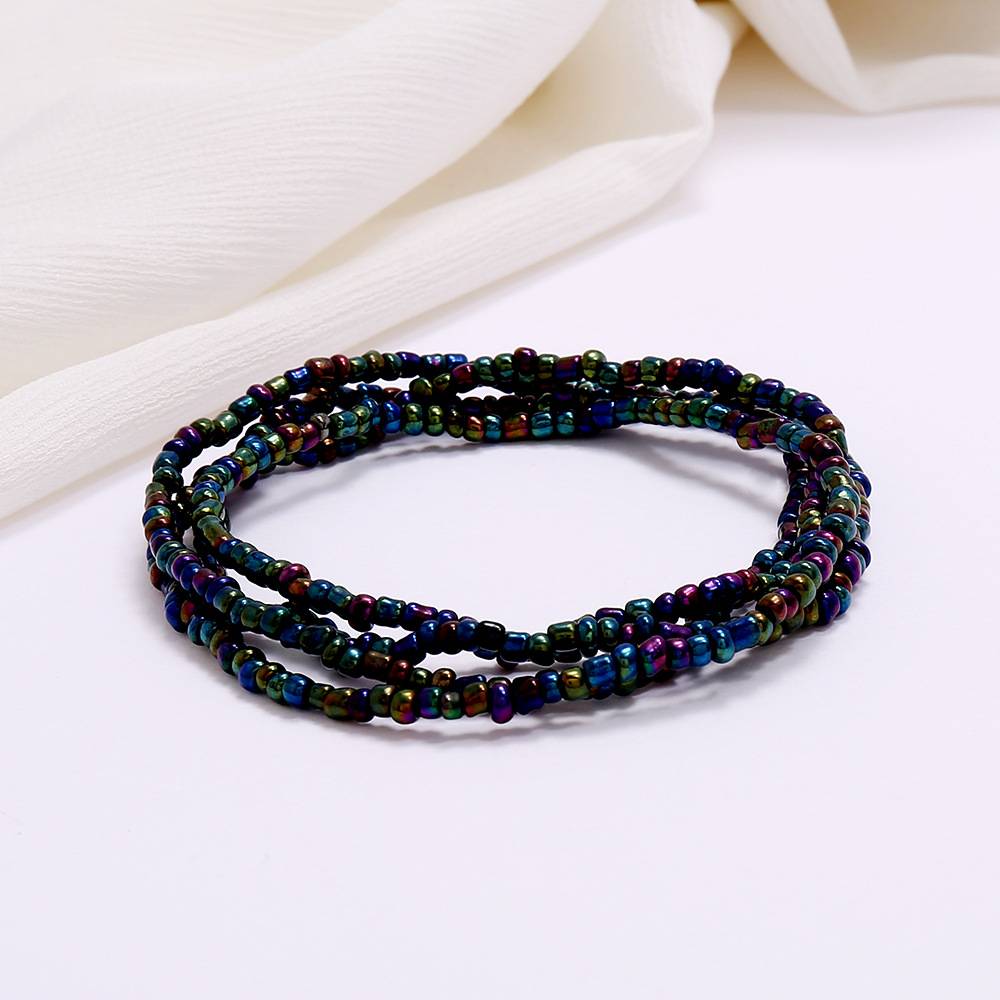 Multi-layer handmade colored rice beads beach chain fashion waist chain women