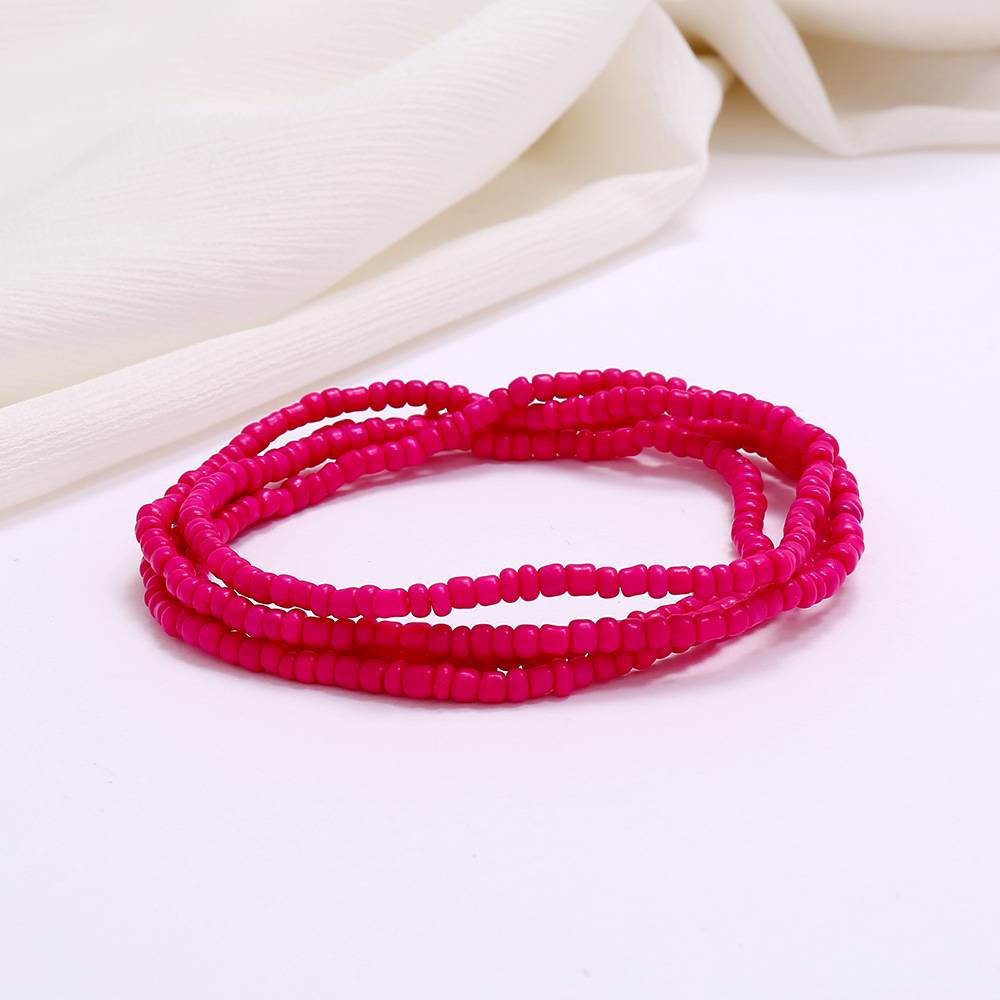 Multi-layer handmade colored rice beads beach chain fashion waist chain women