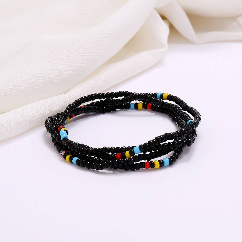 Multi-layer handmade colored rice beads beach chain fashion waist chain women