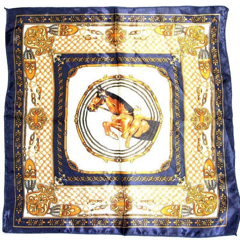 Autumn and winter small silk scarf womens imitation silk printing small square scarfpicture8