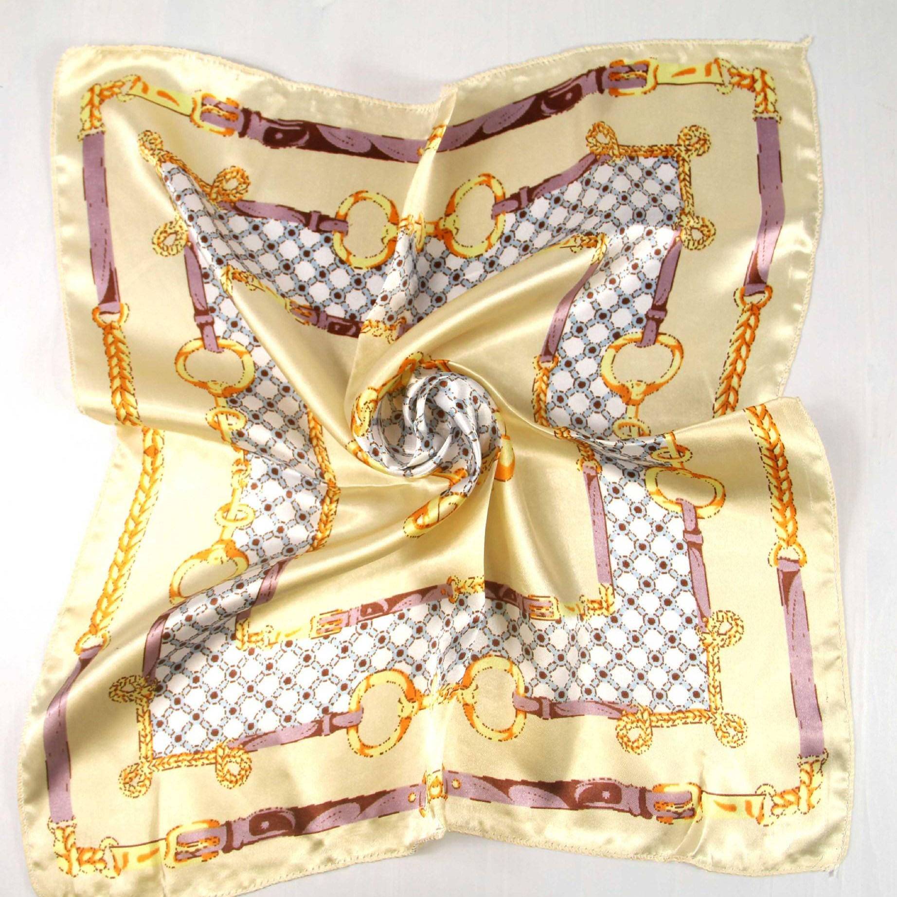 Autumn and winter small silk scarf womens imitation silk printing small square scarfpicture13