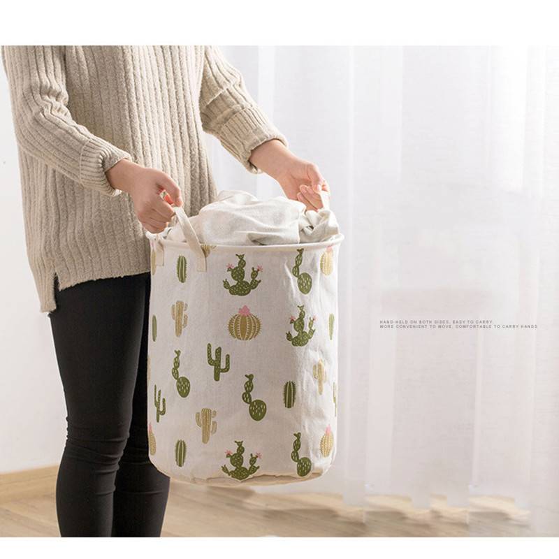 Household dirty clothes basket cotton linen cloth basket large waterproof collapsible laundry basket NHYSL600102picture12