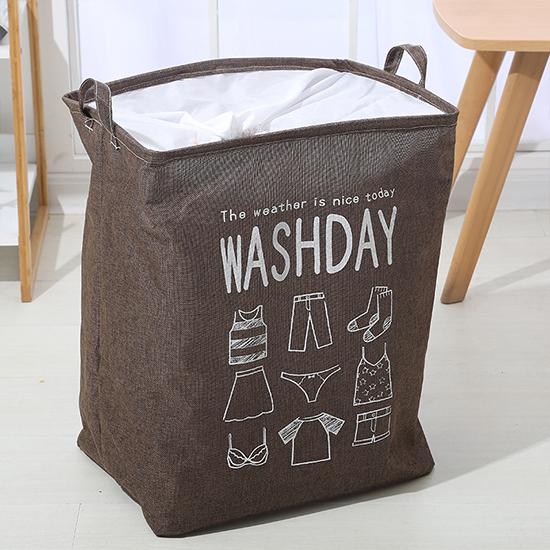Household dirty clothes basket cotton linen cloth basket large waterproof collapsible laundry basket NHYSL600102picture16
