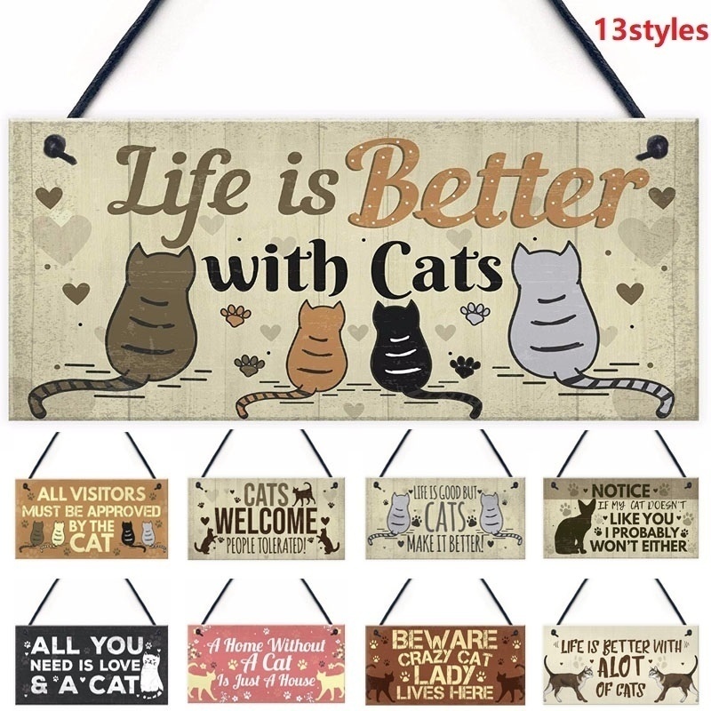 European and American wooden sign cat tag listing ornaments wood decorationpicture18