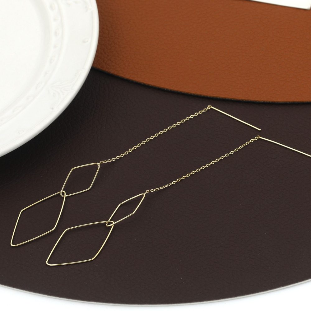 Simple Classic Geometric copper long tassel Earringspicture1