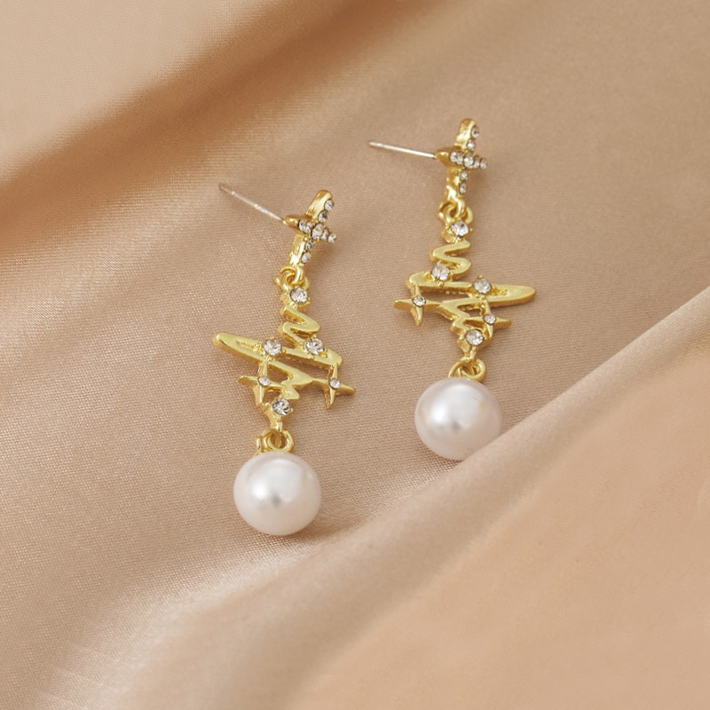 Korean style starry sky diamond pearl earrings new trendy earrings femalepicture3