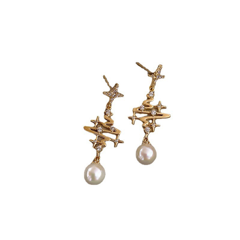 Korean style starry sky diamond pearl earrings new trendy earrings femalepicture5