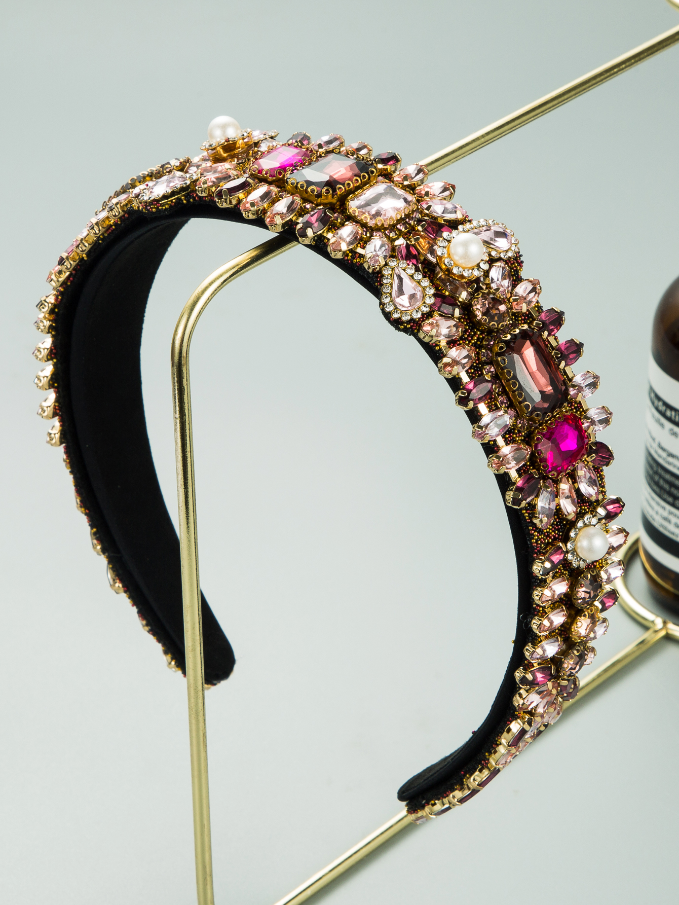 Baroque geometric inlaid gemstones rhinestones headband wholesalepicture3