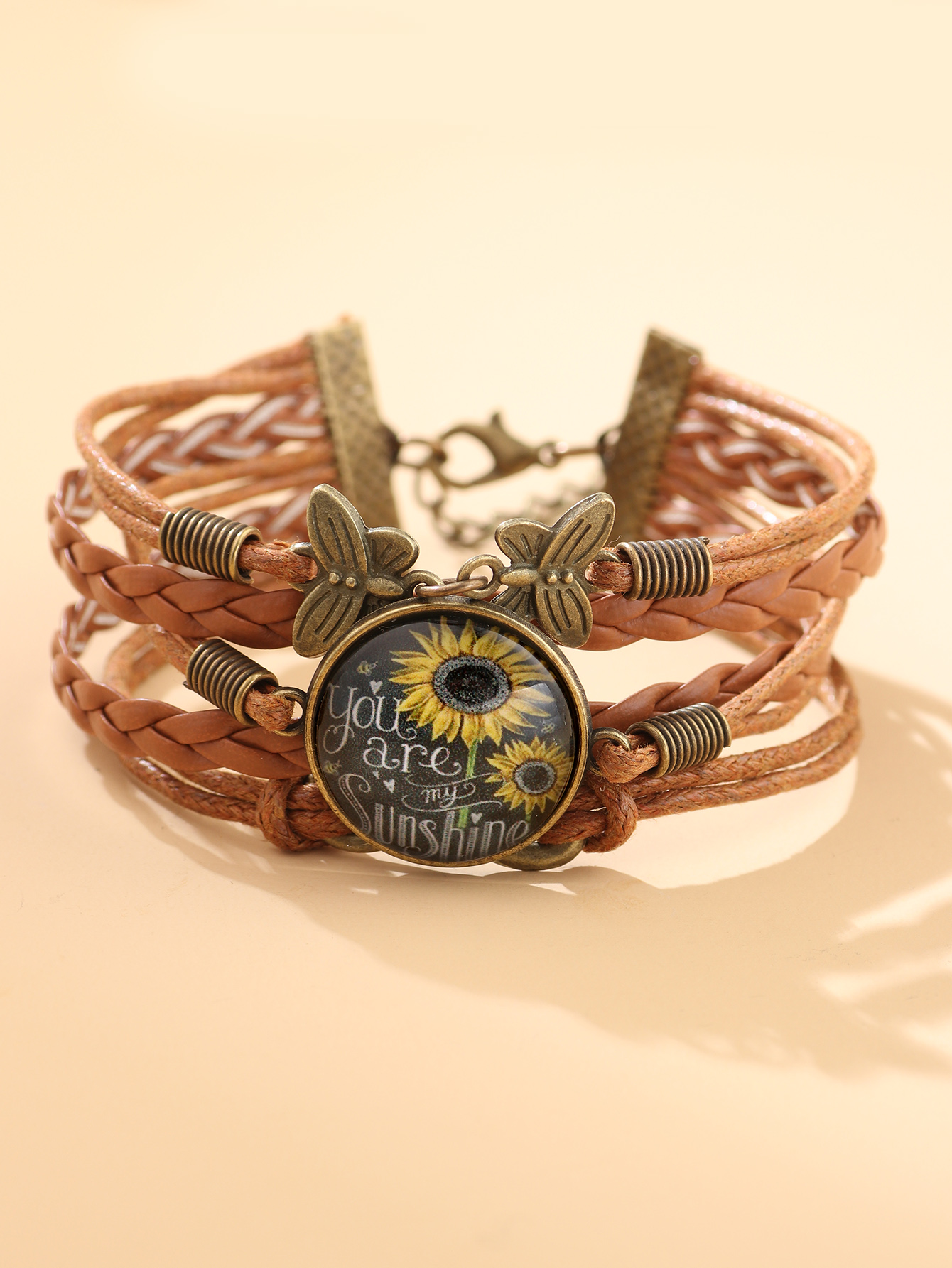 Time Gem Bracelet Female Retro Butterfly 8-Character Combination Bracelet