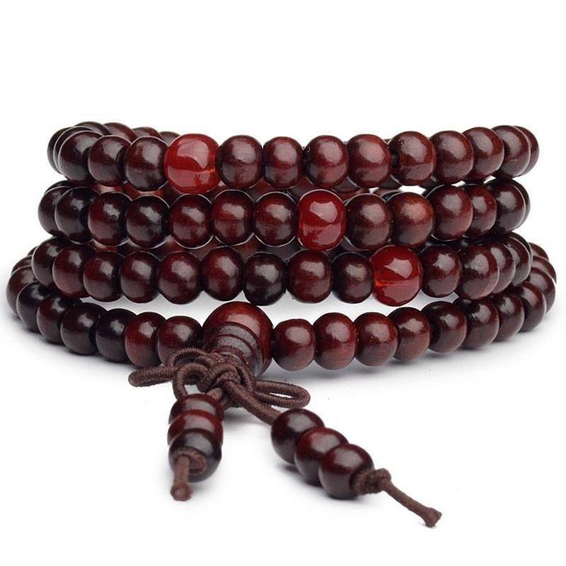 Vintage geometric Knot Sandalwood Buddha Bead Bracelet Wholesale