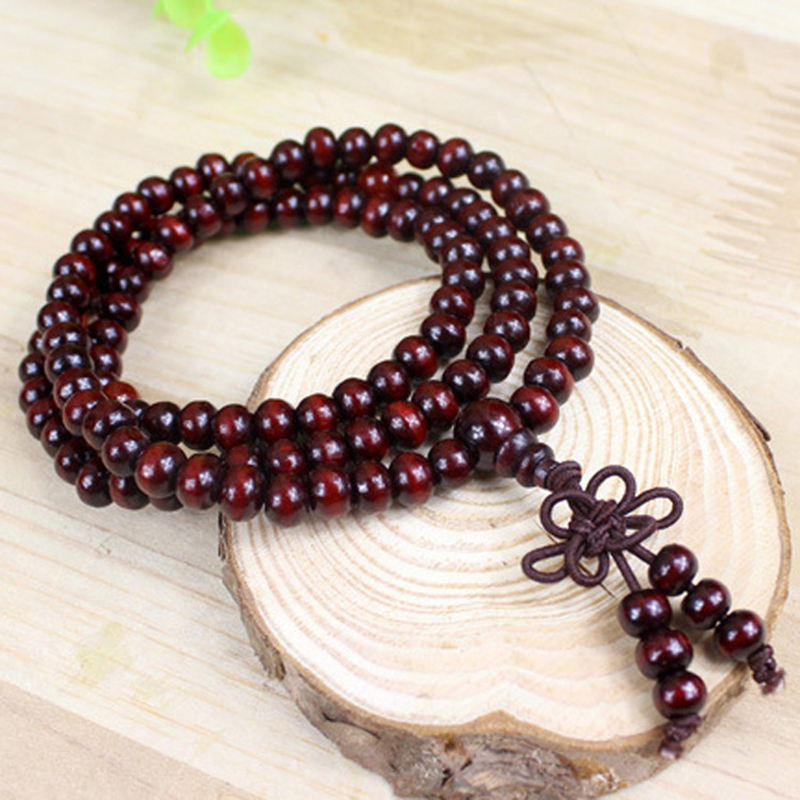 Vintage geometric Knot Sandalwood Buddha Bead Bracelet Wholesale