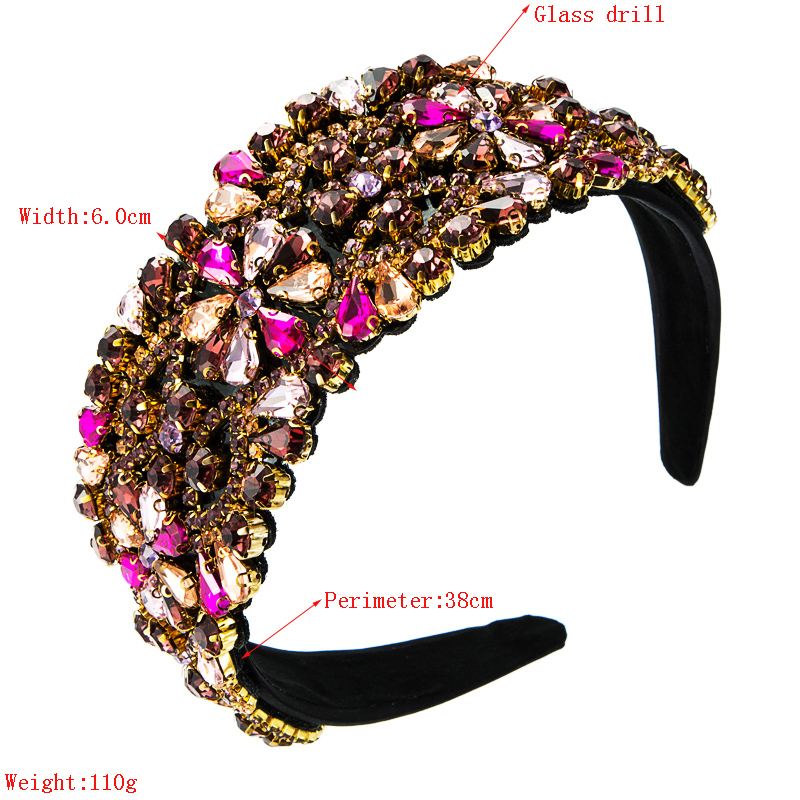 Widebrimmed colorful diamond headband wholesale