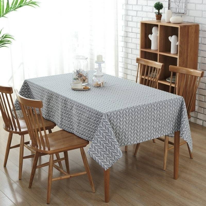 Nappe de table basse en tissu de dcoration de table simple en coton et linpicture1