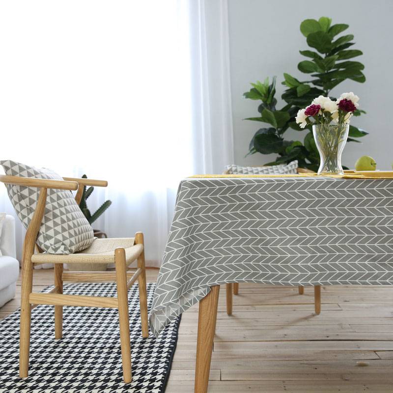 Nappe de table basse en tissu de dcoration de table simple en coton et linpicture2