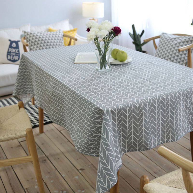 Nappe de table basse en tissu de dcoration de table simple en coton et linpicture3