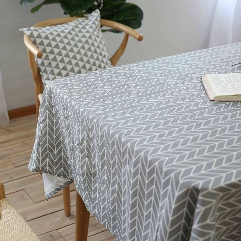 Nappe de table basse en tissu de dcoration de table simple en coton et linpicture4