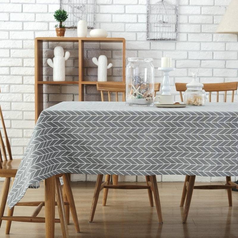 Nappe de table basse en tissu de dcoration de table simple en coton et linpicture6