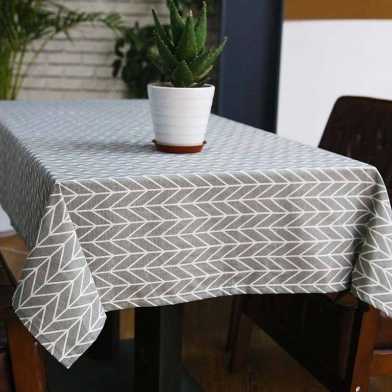 Nappe de table basse en tissu de dcoration de table simple en coton et linpicture7