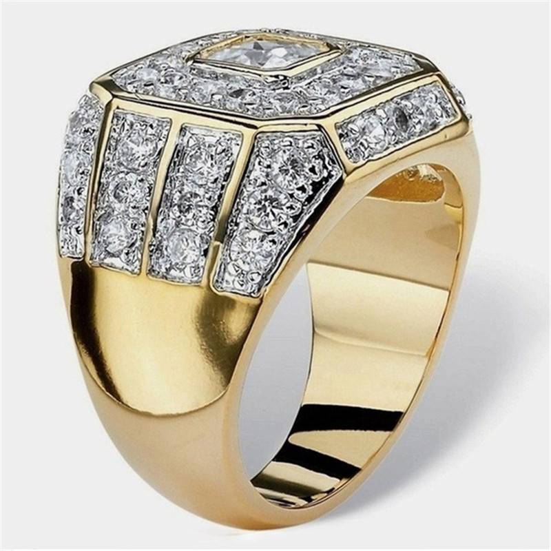 Vintage zircon trend jewelry hip-hop alloy ring wholesale