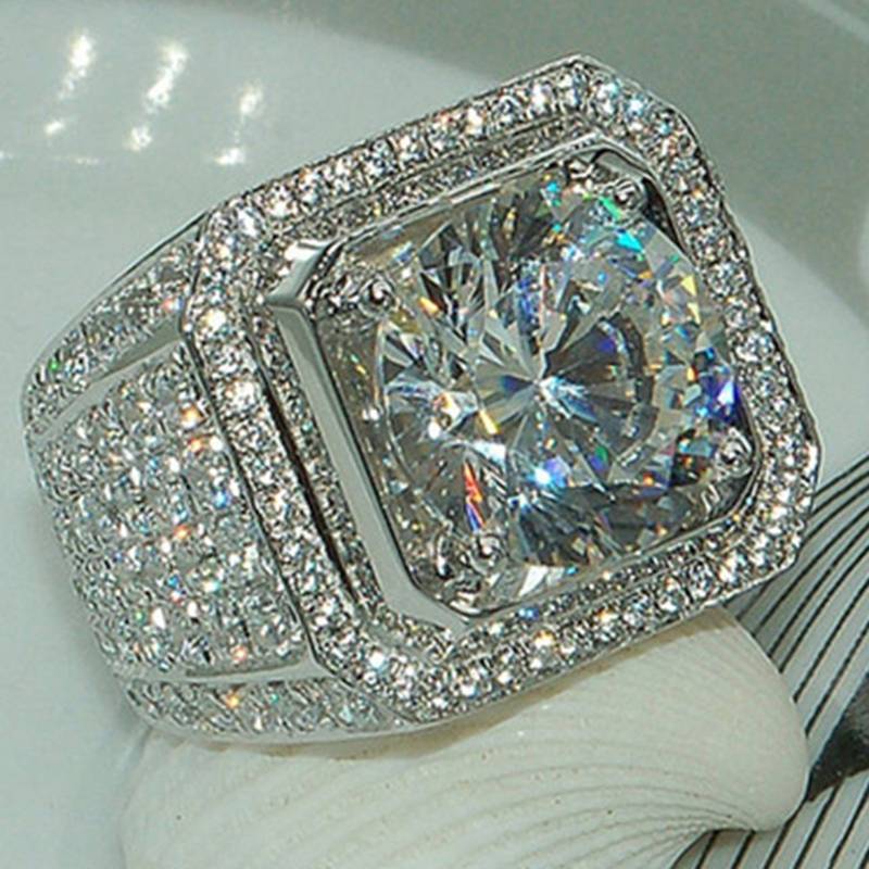 Vintage zircon trend jewelry hip-hop alloy ring wholesale