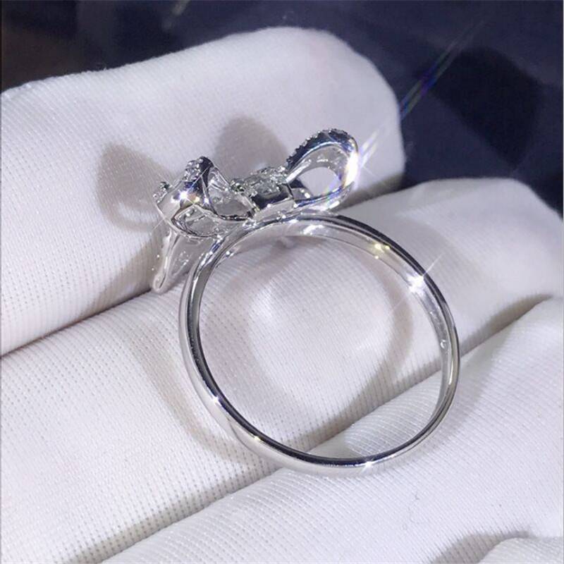 Fashion New bow inlaid square zircon ring wholesale