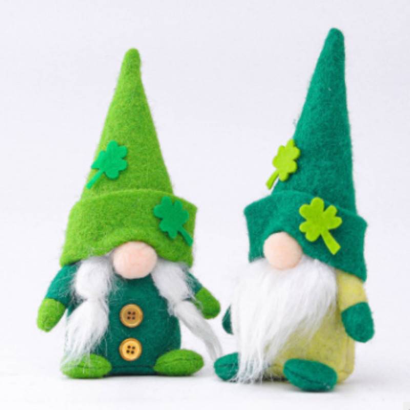 Trfle vert irlandais dcoration de poupe sans visage ornements de dcoration de vacancespicture1