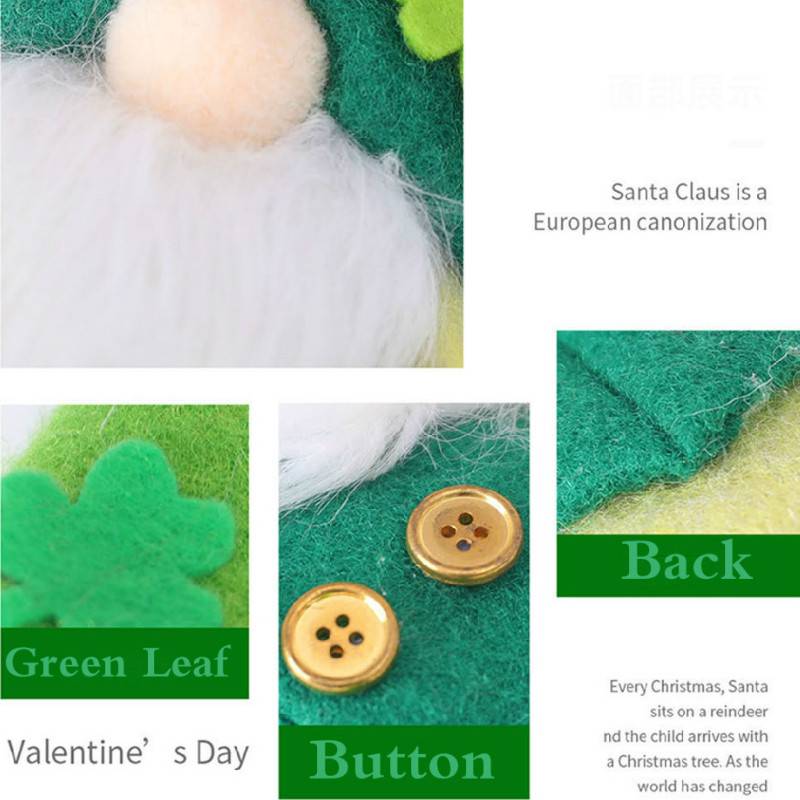 Trfle vert irlandais dcoration de poupe sans visage ornements de dcoration de vacancespicture2