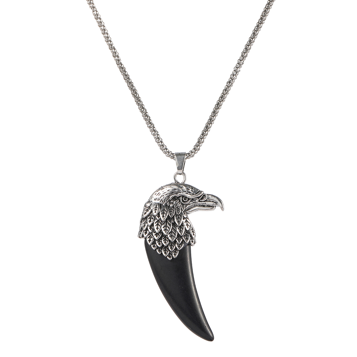 Carved Eagle Head Pendant Necklace Menu0027s Black Onyx Eagle Claw Pendant Necklace